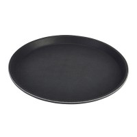 BLACK Non-Slip Round Tray 